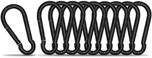 Small Carabiner Clip Hook, 1.97 inch 10 pcs Black Heavy Duty Spring Snap Hook Key Chain, Carabiners Clips for Outdoor Camping, Swing Set, Hammock, Hiking Travel, Fishing, Quick Link Keychain Small Carabiner Clip Hook, 1.97 inch 10 pcs Black Heavy Duty Spring Snap Hook Key Chain, Carabiners Clips for Outdoor Camping, Swing Set, Hammock, Hiking Travel, Fishing, Quick Link Keychain