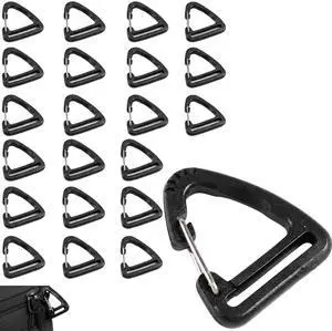 20Pcs Plastic Carabiner Clips, 1 Inch, Black Triangle Snap Hooks for Backpacks and Lanyards 20Pcs Plastic Carabiner Clips, 1 Inch, Black Triangle Snap Hooks for Backpacks and Lanyards