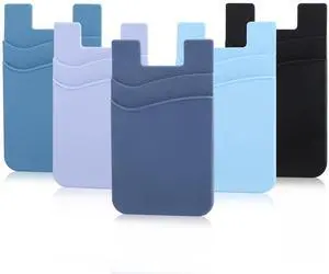 Phone Wallet Stick on,5Pack Phone Card Holder for Back of Phone Case,Silicone Sticky Credit Card Holder for Cell Phone Double Pocket Sticker All SmartphonesNavy,Sierra,Pastel,Blue,Black Phone Wallet Stick on,5Pack Phone Card Holder for Back of Phone Case,Silicone Sticky Credit Card Holder for Cell Phone Double Pocket Sticker All SmartphonesNavy,Sierra,Pastel,Blue,Black