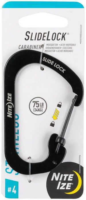 Locking Carabiner Clip, Black, 2 in. Locking Carabiner Clip, Black, 2 in.