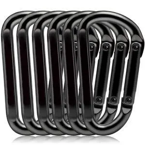 Carabiner Clip, 860lbs, 3" Iron Heavy Duty Carabiner, D Shape Hook - Hammocks, Camping, Hiking Accessories, Keychains, Caribiniers for Dog Leash, Yoga Swing, Gym etc, Black, 6pcs Carabiner Clip, 860lbs, 3" Iron Heavy Duty Carabiner, D Shape Hook - Hammocks, Camping, Hiking Accessories, Keychains, Caribiniers for Dog Leash, Yoga Swing, Gym etc, Black, 6pcs