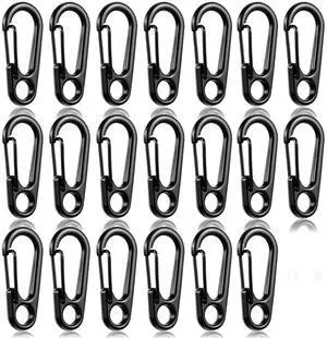 20 Pcs Mini Carabiner Clip, 1.2 Inch Tiny Spring Snap Hook Keychains, Black Mini Carabiner for Outdoor Hiking Fishing Camping Backpack Accessories 20 Pcs Mini Carabiner Clip, 1.2 Inch Tiny Spring Snap Hook Keychains, Black Mini Carabiner for Outdoor Hiking Fishing Camping Backpack Accessories