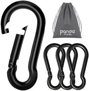 3.1 Inch Heavy Duty Gym Carabiner Load 1000lbs, 4 Pack Large Carabiner Clips, Black Carabiner for Fitness Attachment, Gym, Outdoor, Swing, Hammock, Hiking 3.1 Inch Heavy Duty Gym Carabiner Load 1000lbs, 4 Pack Large Carabiner Clips, Black Carabiner for Fitness Attachment, Gym, Outdoor, Swing, Hammock, Hiking