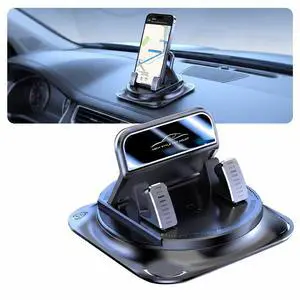 Car Dashboard Phone Holder, 360-degrees Rotating Non-Slip Navigation Mount, Auto-Locking Portable Stand with Self-Adhesive, Universal Wider Bracket for Most Size Smartphones (Black) Car Dashboard Phone Holder, 360-degrees Rotating Non-Slip Navigation Mount, Auto-Locking Portable Stand with Self-Adhesive, Universal Wider Bracket for Most Size Smartphones (Black)