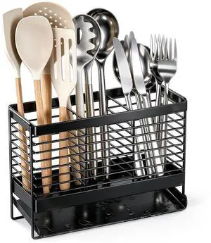 Utensil Holder, Drying Rack with Automatic Drain Tray for Kitchen Counter Utensil Holder, Drying Rack with Automatic Drain Tray for Kitchen Counter