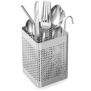 Dishwasher Chopstick Holder Basket, 2.87 In, Stainless Steel, Hooks Dishwasher Chopstick Holder Basket, 2.87 In, Stainless Steel, Hooks
