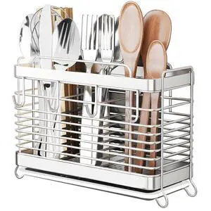 Utensil Holder, Kitchen Utensil Drying Rack with Drain Tray Utensil Holder, Kitchen Utensil Drying Rack with Drain Tray