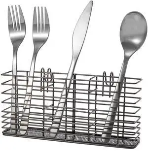Cutlery Utensil Silverware Drying Rack, Flatware Storage Solution Basket with Hooks for Kitchen Dish Drainer Dish Drying Rack, Rust Proof Nickel Cutlery Utensil Silverware Drying Rack, Flatware Storage Solution Basket with Hooks for Kitchen Dish Drainer Dish Drying Rack, Rust Proof Nickel