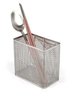 Kitchen Utensil Chopsticks Perforated Holder with Hooks - 304 Stainless Steel Storage for Organizer Dishwasher Safe (Small Rectangle) Kitchen Utensil Chopsticks Perforated Holder with Hooks - 304 Stainless Steel Storage for Organizer Dishwasher Safe (Small Rectangle)