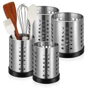 4 Pack Stainless Steel Utensil Holder Small Metal Restaurant Cooking Utensil Holder Set SUS304 Silverware Utensils Drying Rack Utensils Drainer for Countertop Forks Spatul 4 Pack Stainless Steel Utensil Holder Small Metal Restaurant Cooking Utensil Holder Set SUS304 Silverware Utensils Drying Rack Utensils Drainer for Countertop Forks Spatul