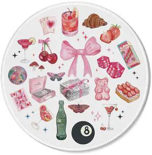 Coquette Pink Mouse Pad, Y2K Aesthetic Preppy Cute Girly Collage Mousepad for Desk Laptop Computer, Trendy Office Supplies Pink Desk Accessories,7.9x7.9,C070 Coquette Pink Mouse Pad, Y2K Aesthetic Preppy Cute Girly Collage Mousepad for Desk Laptop Computer, Trendy Office Supplies Pink Desk Accessories,7.9x7.9,C070