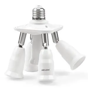 5 in 1 E26 Light Socket Splitter, 360° Adjustable and 180° Bendable 5 in 1 E26 Light Socket Splitter, 360° Adjustable and 180° Bendable