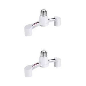2-Pack Double Heads E27 Light Socket Splitter, 7-Inch Wide Spacing Dual Lamp Holder, T-Shape Bulb Splitter Adapter for Large LED Bulbs, Garage, Plant Grow Light (Standard Base) 2-Pack Double Heads E27 Light Socket Splitter, 7-Inch Wide Spacing Dual Lamp Holder, T-Shape Bulb Splitter Adapter for Large LED Bulbs, Garage, Plant Grow Light (Standard Base)