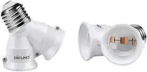 2 in 1 E26 Socket Splitter Adapter, Light Socket Splitter, 2-Pack 2 in 1 E26 Socket Splitter Adapter, Light Socket Splitter, 2-Pack
