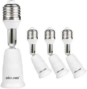 E26 to E26 Socket Extender 3.74 in Extension, 180° Bendable, 4-Pack E26 to E26 Socket Extender 3.74 in Extension, 180° Bendable, 4-Pack