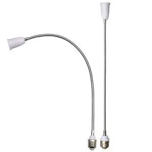 E26/E27 Light Socket Extender Adapter,E26 to E26 Socket Extender, 58CM/22.5 Inch Extension,Bendable Flexible Gooseneck Adjustable Extension Socket Extender Adaptor (2-Pack) E26/E27 Light Socket Extender Adapter,E26 to E26 Socket Extender, 58CM/22.5 Inch Extension,Bendable Flexible Gooseneck Adjustable Extension Socket Extender Adaptor (2-Pack)