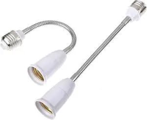 E27 Flexible Light Socket Extender/Adjustable Bulb Extender for Home Light Fixtures/LED Grow Light Socket Stand etc (11inch) E27 Flexible Light Socket Extender/Adjustable Bulb Extender for Home Light Fixtures/LED Grow Light Socket Stand etc (11inch)