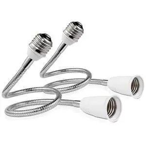 Light Socket Extender Adapter,Standard Bulb Screw Base 6inch 1ft 2ft Flexible Extension Adapter,Bendable Adjustable Extension Neck Grow Light Socket Stand Light Socket Extender Adapter,Standard Bulb Screw Base 6inch 1ft 2ft Flexible Extension Adapter,Bendable Adjustable Extension Neck Grow Light Socket Stand