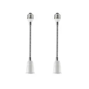 E26/E27 Light Socket Extender Adapter, 30cm/12 inch Light Bulb Extension,E26 to E26 Flexible Extension,360° Bendable Adjustable Standard E26/E27 Bulb Screw Base Extender Adapte,White (2 Pack) E26/E27 Light Socket Extender Adapter, 30cm/12 inch Light Bulb Extension,E26 to E26 Flexible Extension,360° Bendable Adjustable Standard E26/E27 Bulb Screw Base Extender Adapte,White (2 Pack)