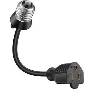 1 Pcs 3 Outlet Light Socket Adapter,E26/E27 to 3 Prong Outlet,Black 1 Pcs 3 Outlet Light Socket Adapter,E26/E27 to 3 Prong Outlet,Black