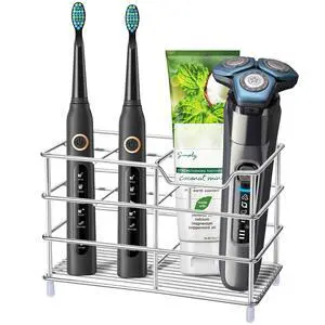 304 Stainless Steel Bathroom Toothbrush Holder Toothpaste Holder Stand Bathroom Accessories Organizer (Silver, Large) 304 Stainless Steel Bathroom Toothbrush Holder Toothpaste Holder Stand Bathroom Accessories Organizer (Silver, Large)