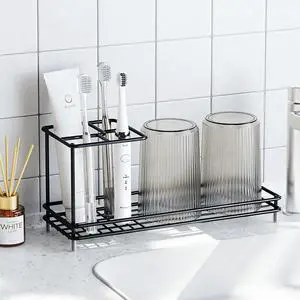 Holders Toothpaste Organizer Bathroom Accessories, Black Holders Toothpaste Organizer Bathroom Accessories, Black