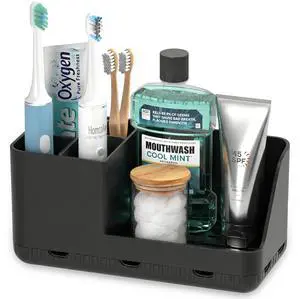 Toothbrush Holders for Bathroom Counter - Detachable Bathroom Organizer and Storage Electric Toothbrush and Toothpaste Holder, Bathroom Decor Accessories for Countertop, Shower, Sink Toothbrush Holders for Bathroom Counter - Detachable Bathroom Organizer and Storage Electric Toothbrush and Toothpaste Holder, Bathroom Decor Accessories for Countertop, Shower, Sink