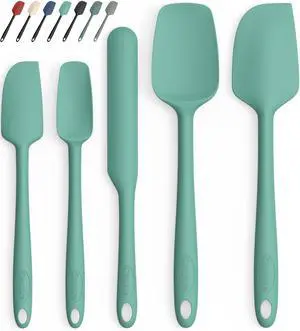 Silicone Spatula Set of 5,High Temperature Resistant, Food Grade Silicone, Dishwasher Safe, for Baking, Cooking (Pure Aqua Green) Silicone Spatula Set of 5,High Temperature Resistant, Food Grade Silicone, Dishwasher Safe, for Baking, Cooking (Pure Aqua Green)