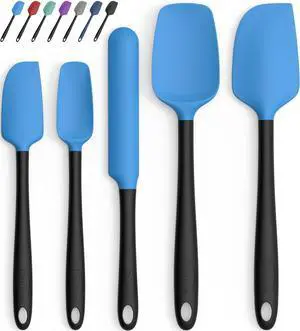 Silicone Spatula Set of 5,High Temperature Resistant, Food Grade Silicone, Dishwasher Safe, for Baking, Cooking (Blue Black) Silicone Spatula Set of 5,High Temperature Resistant, Food Grade Silicone, Dishwasher Safe, for Baking, Cooking (Blue Black)