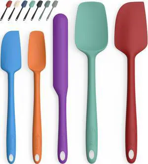 Silicone Spatula Set of 5,High Temperature Resistant, Food Grade Silicone, Dishwasher Safe, for Baking, Cooking (Pure Colorful B) Silicone Spatula Set of 5,High Temperature Resistant, Food Grade Silicone, Dishwasher Safe, for Baking, Cooking (Pure Colorful B)