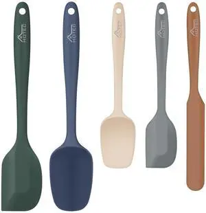 Heat Resistant 600 BPA-Free Silicone Rubber Spatula Set for Baking, Cooking, and Mixing Non Stick Dishwasher Safe, Neutral Set of 5 Heat Resistant 600 BPA-Free Silicone Rubber Spatula Set for Baking, Cooking, and Mixing Non Stick Dishwasher Safe, Neutral Set of 5
