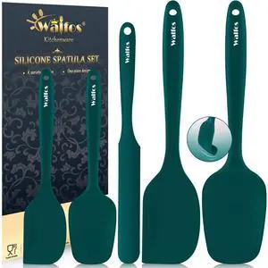 Silicone Spatula Set of 5 - (600°F) High Heat Resistant Dark Green Kitchen Scraper Spatulas, One-Pieces Seamless Design, Perfect for Cooking Mixing & Baking - BPA Free and Dishwasher Safe Silicone Spatula Set of 5 - (600°F) High Heat Resistant Dark Green Kitchen Scraper Spatulas, One-Pieces Seamless Design, Perfect for Cooking Mixing & Baking - BPA Free and Dishwasher Safe