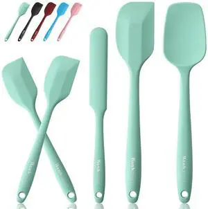 5 Piece Premium Silicone Spatula Set Heat Resistant, Colorful Rubber Baking Spatula Set, Kitchen Spatula Set Dishwasher Safe for Nonstick Cookware Cooking Mixing Light Green 5 Piece Premium Silicone Spatula Set Heat Resistant, Colorful Rubber Baking Spatula Set, Kitchen Spatula Set Dishwasher Safe for Nonstick Cookware Cooking Mixing Light Green
