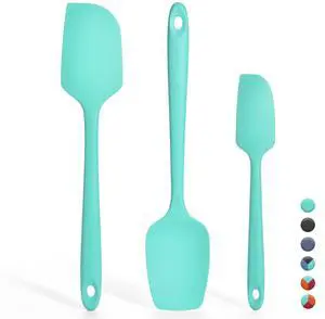 Silicone Spatula Set, 600ºF Heat Resistant, 3Pcs, Aqua Sky Silicone Spatula Set, 600ºF Heat Resistant, 3Pcs, Aqua Sky