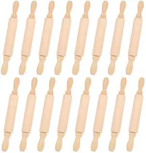 16 Pcs 8 Inch Mini Wooden Rolling Pins Small Wood Rolling Pin Wooden Roller for Girls and Boys Kitchen Baking Pastry Cake Cookie Chef Role-playing Game 16 Pcs 8 Inch Mini Wooden Rolling Pins Small Wood Rolling Pin Wooden Roller for Girls and Boys Kitchen Baking Pastry Cake Cookie Chef Role-playing Game