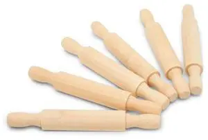 Mini Rolling Pin, 5 Inches Long, Pack of 12, Great for in The Kitchen, Play-doh, Crafting and Imaginative Play, by Woodpeckers Mini Rolling Pin, 5 Inches Long, Pack of 12, Great for in The Kitchen, Play-doh, Crafting and Imaginative Play, by Woodpeckers