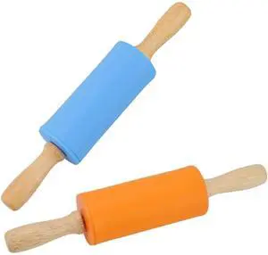 9 Inch Mini Rolling Pin, 2 PCS Wooden Handle Rolling Pin for Kids Dough Rollers for Baking Supplies Home Kitchen 9 Inch Mini Rolling Pin, 2 PCS Wooden Handle Rolling Pin for Kids Dough Rollers for Baking Supplies Home Kitchen