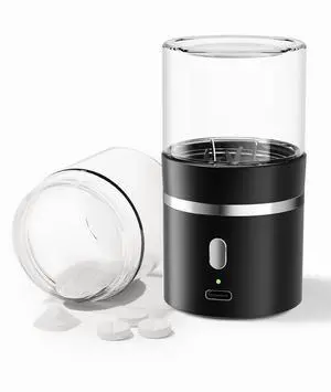 Electric Pill Crusher, Portable Cordless Pill Crusher Fine Powder for Travel, Easily Crush Small and Large Pills & Vitamins for Elderly, Pets (Black) Electric Pill Crusher, Portable Cordless Pill Crusher Fine Powder for Travel, Easily Crush Small and Large Pills & Vitamins for Elderly, Pets (Black)