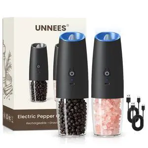 Rechargeable Electric Salt And Pepper Grinder Set, 2 Pcs (Black) Rechargeable Electric Salt And Pepper Grinder Set, 2 Pcs (Black)