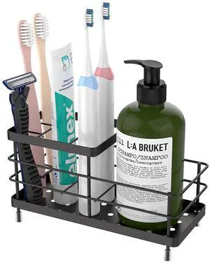 Toothbrush Holders for Bathroom, Stainless Steel, 6 Slots, Black Toothbrush Holders for Bathroom, Stainless Steel, 6 Slots, Black