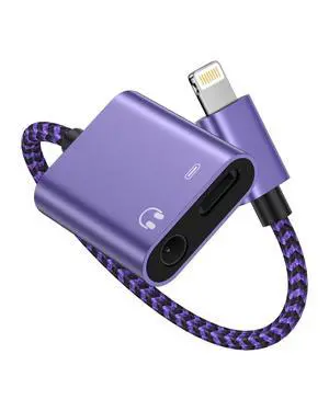 2-in-1 Lightning to 3.5mm Audio Adapter with Charging, Headphone Splitter 2-in-1 Lightning to 3.5mm Audio Adapter with Charging, Headphone Splitter