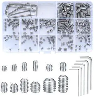 240 Pcs Set Screws Assortment Kit (M3,M4,M5,M6,M8) with Allen Keys 240 Pcs Set Screws Assortment Kit (M3,M4,M5,M6,M8) with Allen Keys
