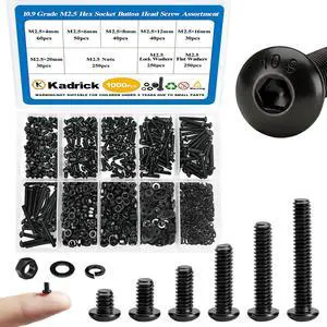 1000PCS M2.5 Screw Kit,Hex Socket Button Head Screw,Length 4MM-20MM 1000PCS M2.5 Screw Kit,Hex Socket Button Head Screw,Length 4MM-20MM