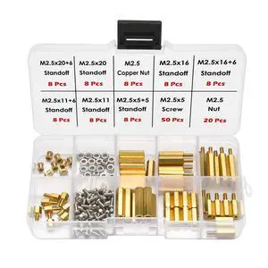 134 Pcs for Raspberry Pi Standoffs M2.5 Spacers Screws Nut Brass Standoff Screws Kit with Box for Raspberry Pi, Pi 5, PCB Boards, M.2 NVMe Ssd PCIe Board Kit 134 Pcs for Raspberry Pi Standoffs M2.5 Spacers Screws Nut Brass Standoff Screws Kit with Box for Raspberry Pi, Pi 5, PCB Boards, M.2 NVMe Ssd PCIe Board Kit
