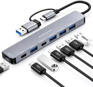 NEW 2026 - USB C Hub 7 in 2, Aluminum Multiport Adapter with USB 3.0 & USB 2.0 Ports, Slim USB Splitter for Laptop, MacBook Pro/Air, iPad, PC, Type-C Devices NEW 2026 - USB C Hub 7 in 2, Aluminum Multiport Adapter with USB 3.0 & USB 2.0 Ports, Slim USB Splitter for Laptop, MacBook Pro/Air, iPad, PC, Type-C Devices