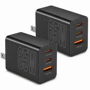 3-Port 65W USB C Charger, 2-Pack PD Quick 3.0 Charger for Galaxy S26 Ultra 3-Port 65W USB C Charger, 2-Pack PD Quick 3.0 Charger for Galaxy S26 Ultra
