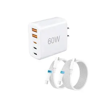 USB C Charger Fast Charging, 5 Port Multi USB C & A Wall Charger Block with 4FT and 6FT Long Type C Cable, 60W PD Power Adapter for iPhone 17/16/15,Samsung Galaxy S26/Z Fold7/C55/A52 USB C Charger Fast Charging, 5 Port Multi USB C & A Wall Charger Block with 4FT and 6FT Long Type C Cable, 60W PD Power Adapter for iPhone 17/16/15,Samsung Galaxy S26/Z Fold7/C55/A52