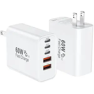 USB C Charger Block, 60W 5 Ports Type C Fast Charging Blocks 3 USB-C+2 USB-A Multi Port USBC Wall Plug Power Brick Phone Charge Cube Box for iPhone 16/15/14/13/12/11 Pro Max, Pad, Galaxy, Pixel, 2Pack USB C Charger Block, 60W 5 Ports Type C Fast Charging Blocks 3 USB-C+2 USB-A Multi Port USBC Wall Plug Power Brick Phone Charge Cube Box for iPhone 16/15/14/13/12/11 Pro Max, Pad, Galaxy, Pixel, 2Pack