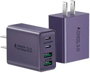 USB C Charger Block, 2-Pack 40W USB C Fast Charging Block 4-Port Dual PD+QC Power Adapter Double USBC Charger Block Multiport Type C Cube Wall Plug for iPhone 16 15 14 13 12 11 Pro Max, Samsung USB C Charger Block, 2-Pack 40W USB C Fast Charging Block 4-Port Dual PD+QC Power Adapter Double USBC Charger Block Multiport Type C Cube Wall Plug for iPhone 16 15 14 13 12 11 Pro Max, Samsung