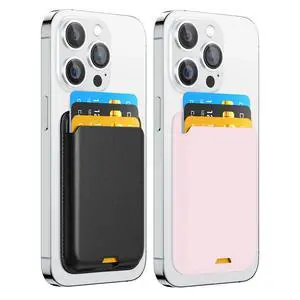 2 Pack Phone Card Holder, Premium Leather Wallet Stick on, Adhesive Credit Card Holder for Case, Sticky Wallet for Back of Cover, Android Cell Phone, iPhone, Fit 4 Cards, Black&Baby Pink 2 Pack Phone Card Holder, Premium Leather Wallet Stick on, Adhesive Credit Card Holder for Case, Sticky Wallet for Back of Cover, Android Cell Phone, iPhone, Fit 4 Cards, Black&Baby Pink